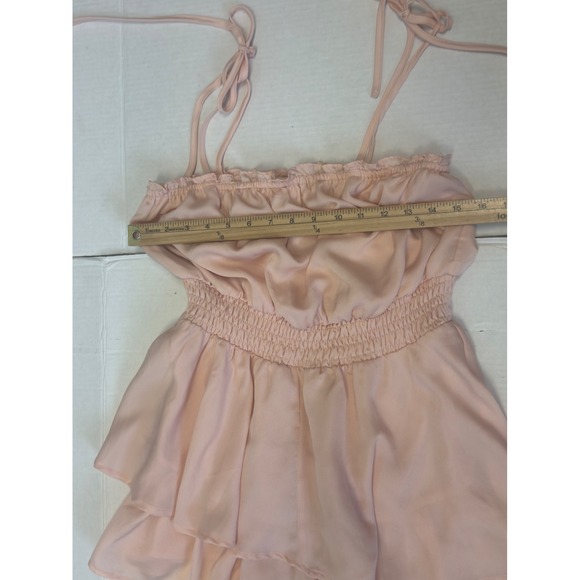 Tie Shoulder Smocked Ruffle Tiered Romper M Coquette Girly Fairycore - Picture 6 of 8